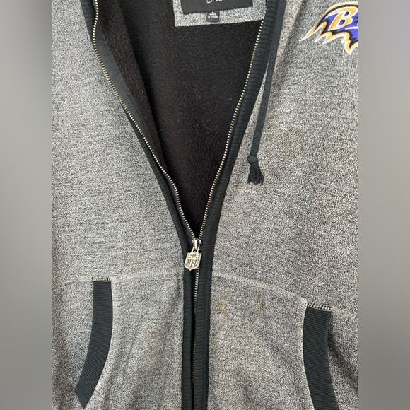 Baltimore Ravens NFL Pro Line Fleece Lined Warm Jacket Hooded Zip SIZE LARGE - Picture 8 of 8